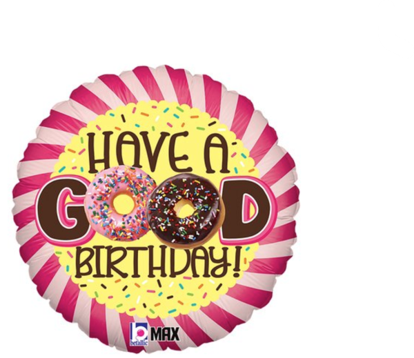 Folienballon - Happy Birthday, Donut - ø 46cm